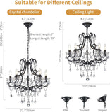 Mini Crystal Chandelier, 5-Light Modern Black Chandelier for Dining Room Light Fixture, Crystal Pendant Ceiling Light Fixture, Modern Candle Chandelier for Living Room Kitchen Island Entryway Bedroom A110-B0F1MGWJTF