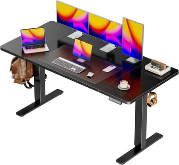55 x 28 Large Electric Standing Desk, Height Adjustable Computer Desk, 27.6" Deep Desktop, Stand up Gaming Office