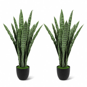 3FT Tall 2 Pack Artificial Snake Plant Faux Sansevieria with 24