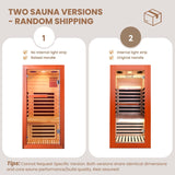 Far Infrared Sauna for Home 1 Person Indoor Wood Sauna Personal Spa Room 1065W 120V with Red Light Bluetooth Speakers