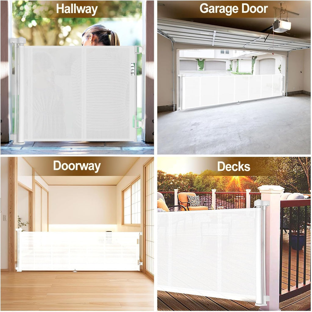 100 inch Reinforced Retractable Baby Gates 34 inch Tall