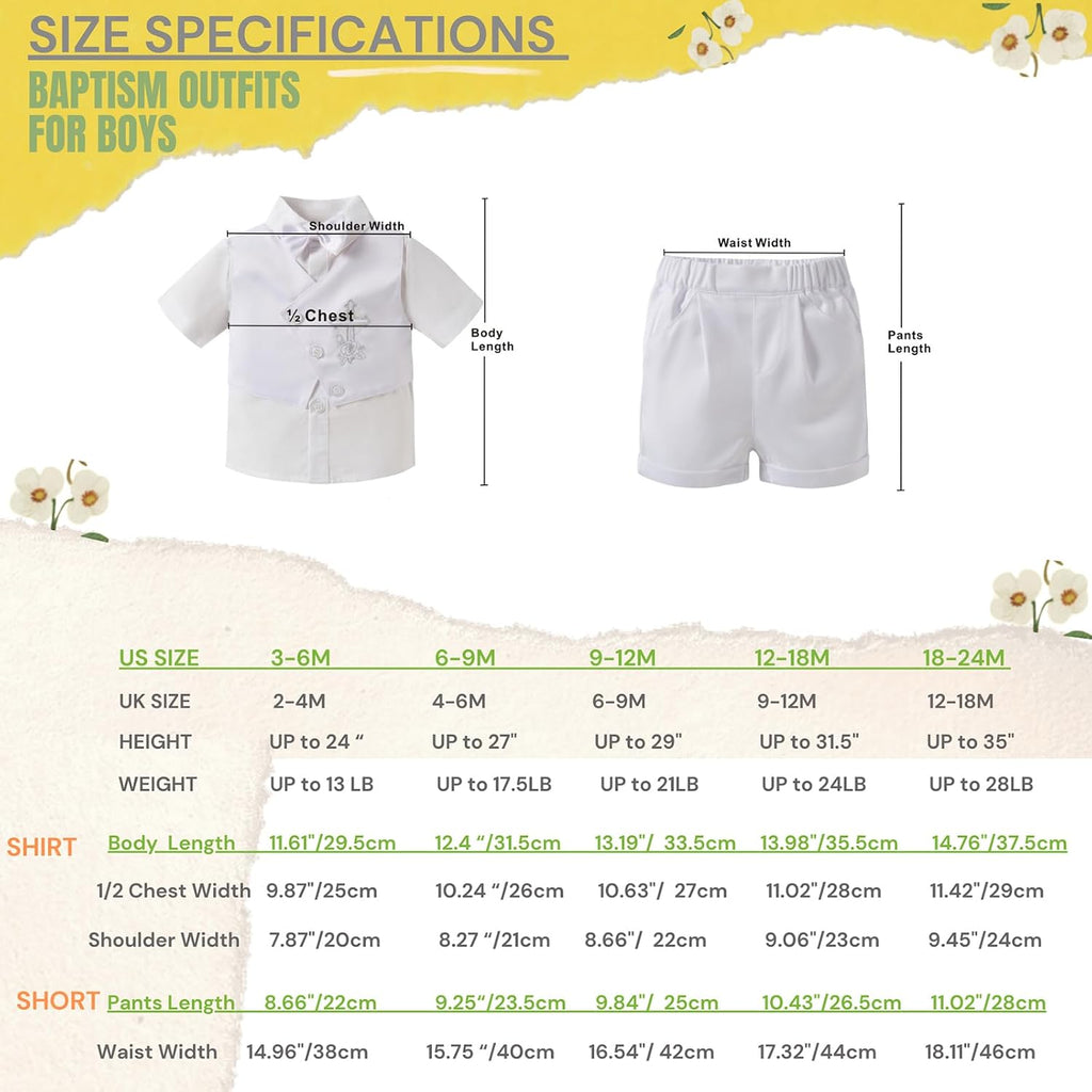 Christening Baptism Outfits for Boys Formal Dress White Baby Suit