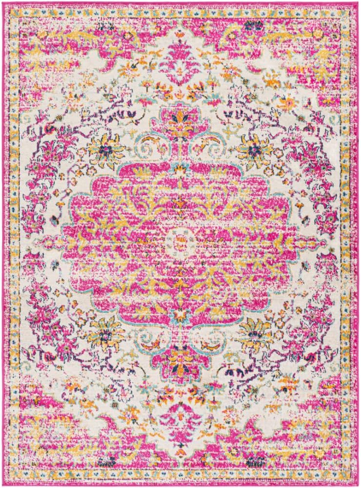 Covenhill Vintage Medallion Area Rug, Pink