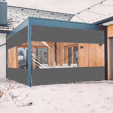 20 Oz Outdoor Vinyl Curtain, Outdoor Clear Panel Curtain, Weather Resistant Outdoor Curtain for Pergola, Porch