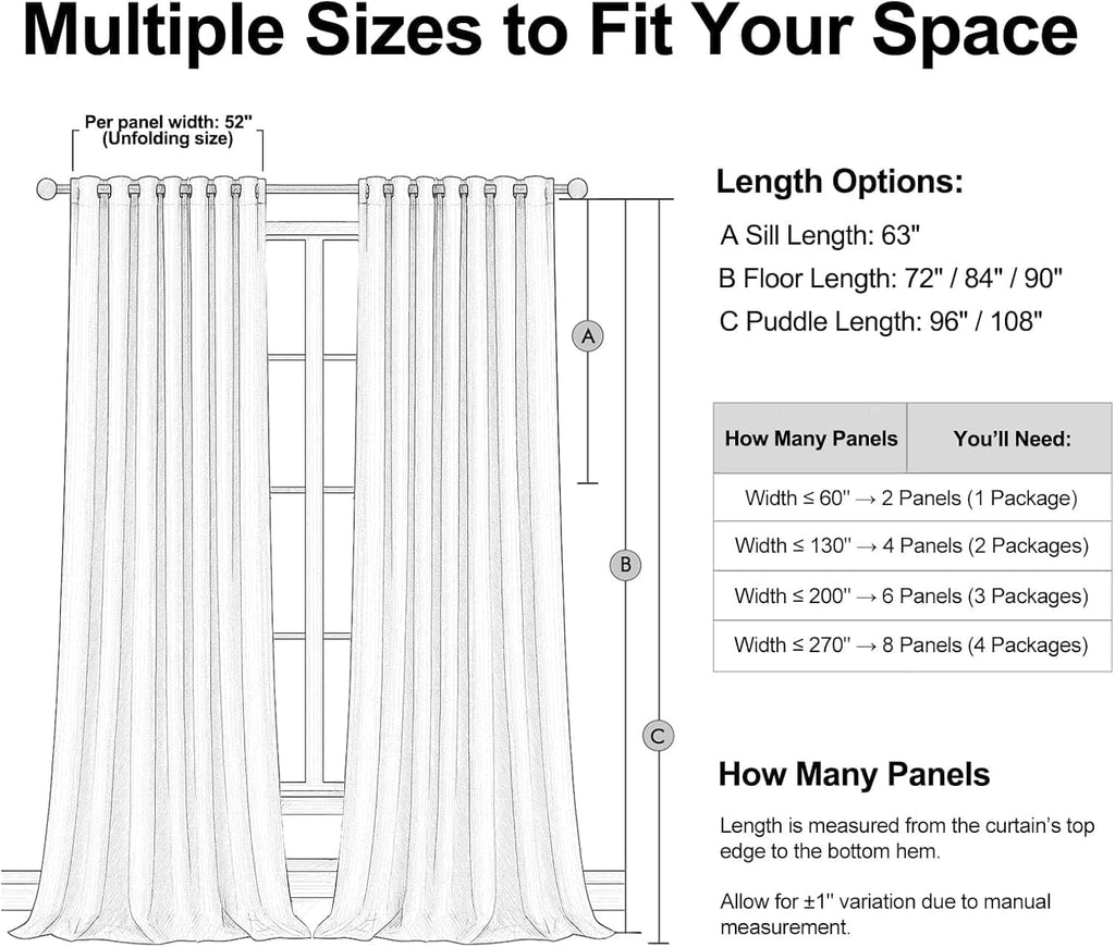 72 Inch Blackout Curtains Heat Blocking Linen Blended Energy Efficient Insulated Boho Farmhouse Cabin Closet Natural