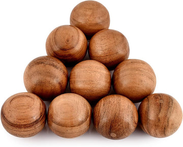 Acacia Wood Decorative Ball for Centerpiece or Individual Use Ideal for Use in Tray Bowl or Basket Décor - Set of 10