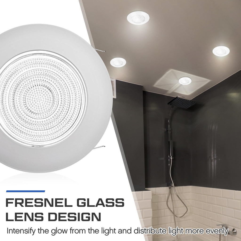 2 Pcs 6'' Shower Trim for Recessed Light Cover,White