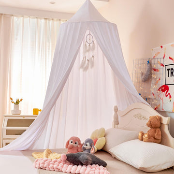 Princess Bed Canopy for Kids Baby Bed, Round Dome Kids Reading Nook Indoor Outdoor House Tent Hanging Decoration