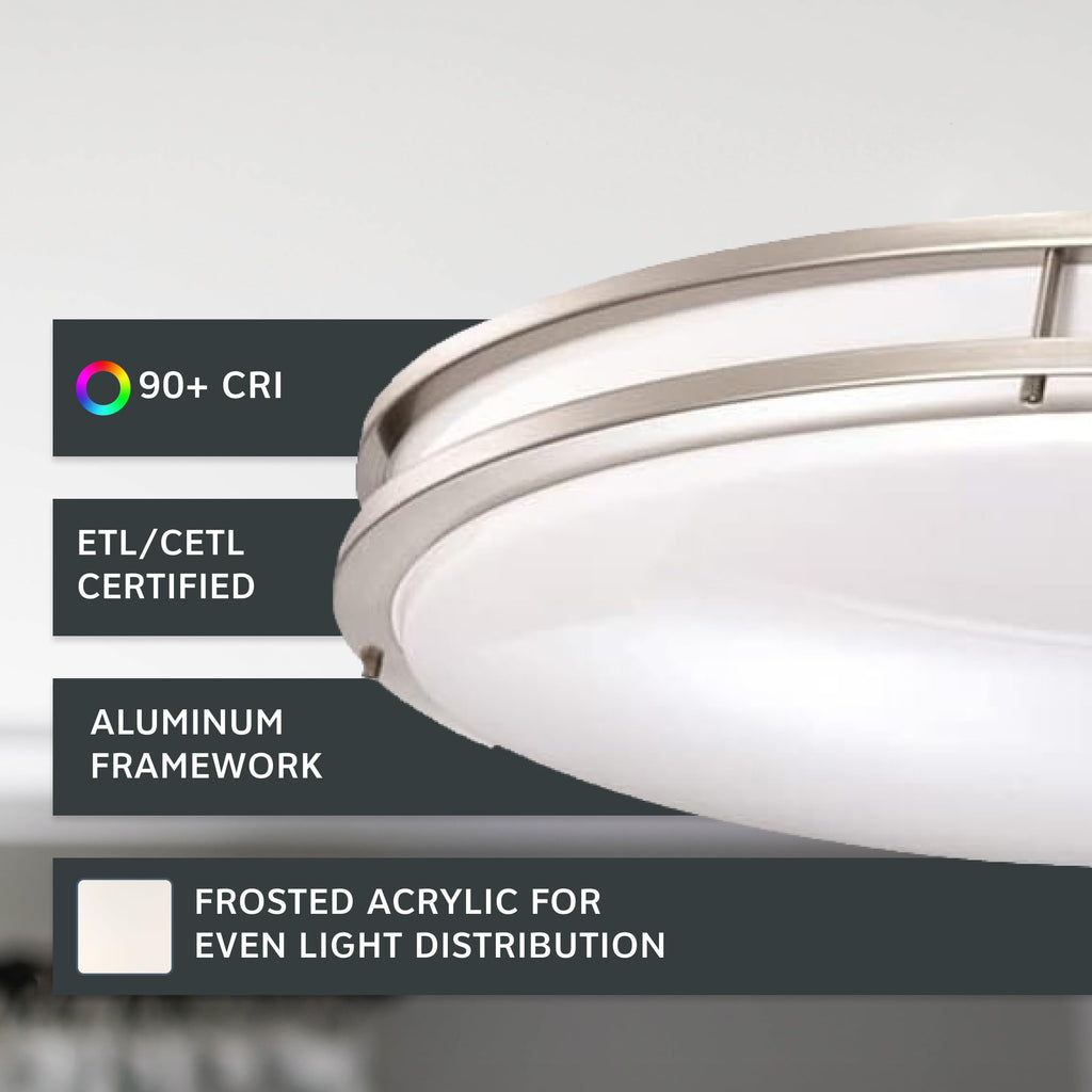 Flush Mount Ceiling Light, 24 Inch Oval LED Lighting Fixture Kitchen, Bedroom, Bathroom, and Hallway, Dimmable, 2800