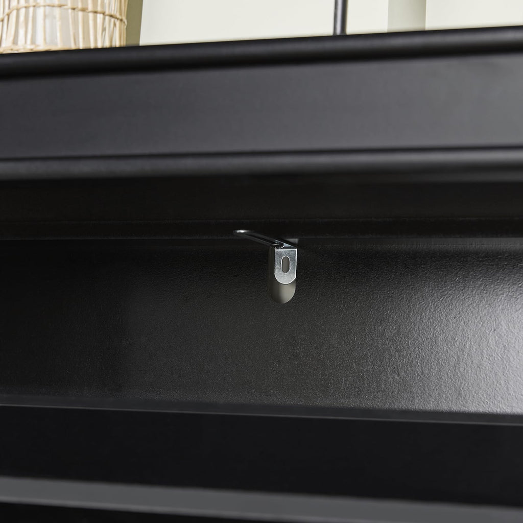 Black Shoe Cabinet with 3 Flip Drawers, Narrow Freestanding Shoe Rack Entryway, Hidden Slim Shoe Rack with Drawer