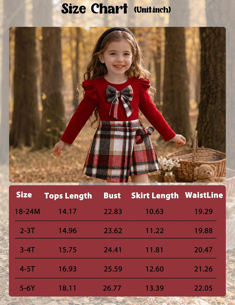 Toddler Baby Girl Clothes Fall Winter Outfits Ruffle Top Dress Pretty Hat Overall Skirt Set