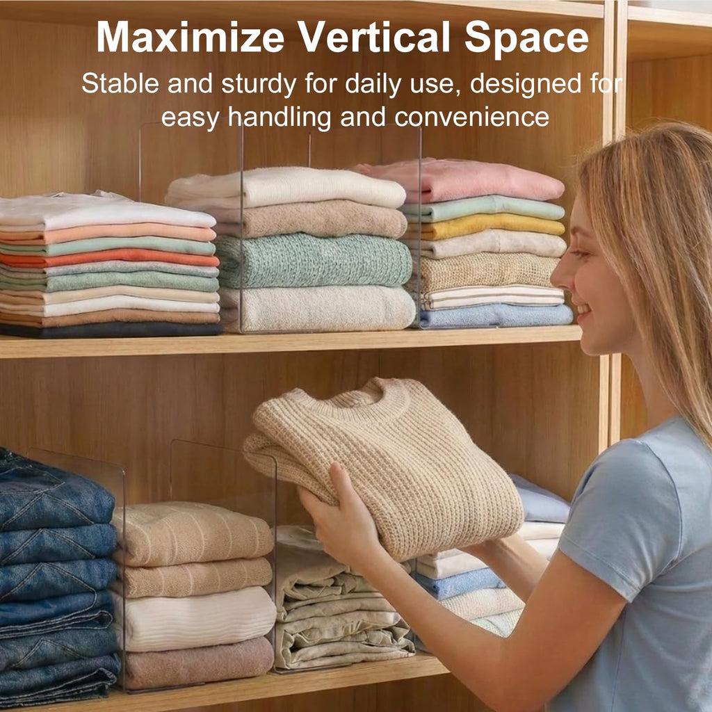 Shelf Dividers for Closet Organization: 10" Tall x 12" Deep