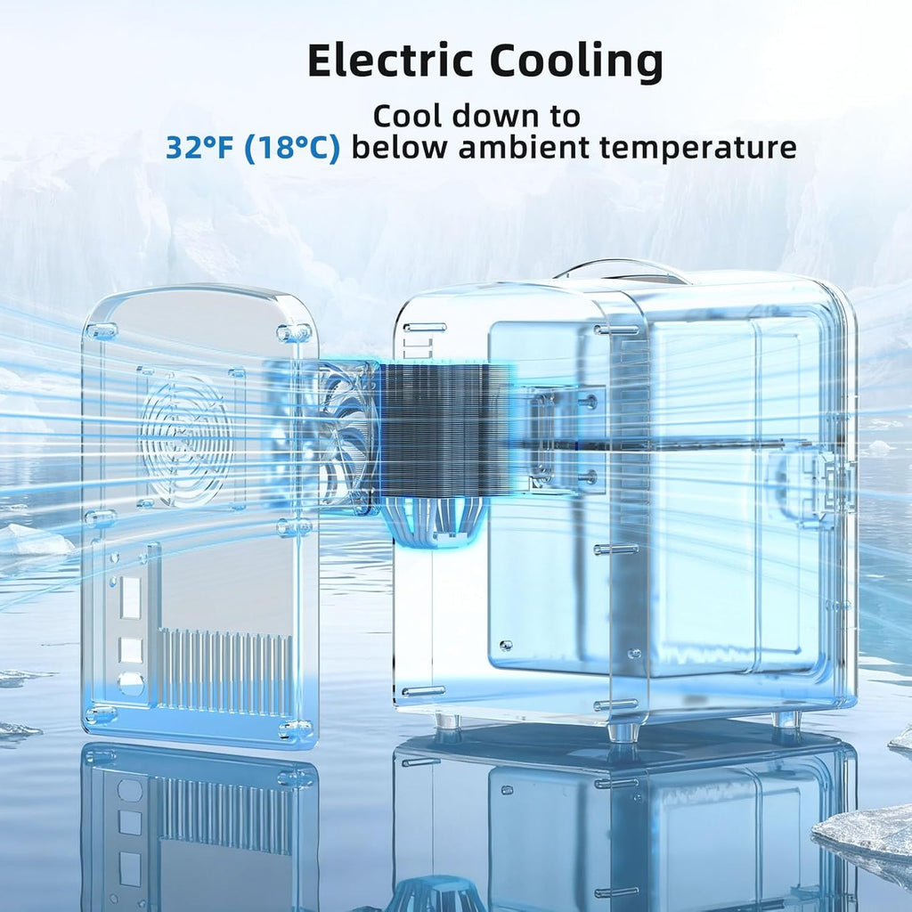 4L/6 Can Portable Mini Fridge,Personal Compact Refrigerator,Small Cooler for Food,Drinks or Skin Care, AC/DC for