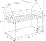 Bunk Bed Twin Over Twin Metal Floor Bunk Bed with Ladder