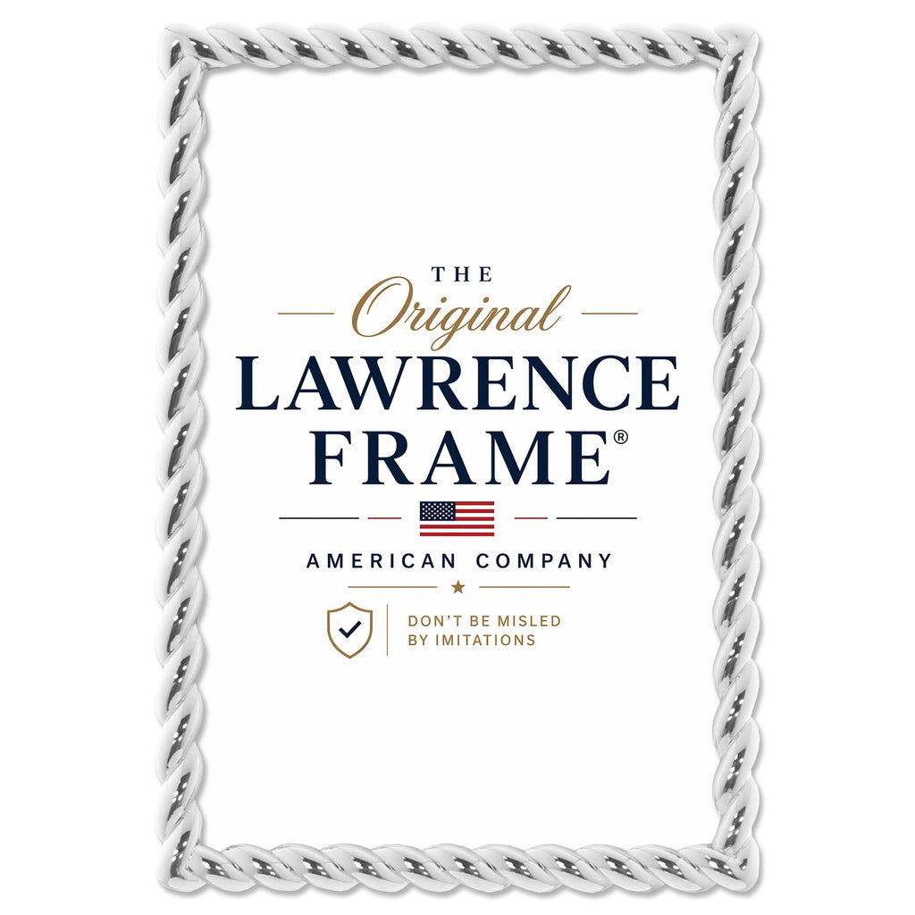 Metal Frame, Rope Design, Silver, 4x6