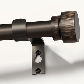 Modern Antique Brown Bronze Curtain Rods for Windows Heavy Duty 1" Diameter Window Rod
