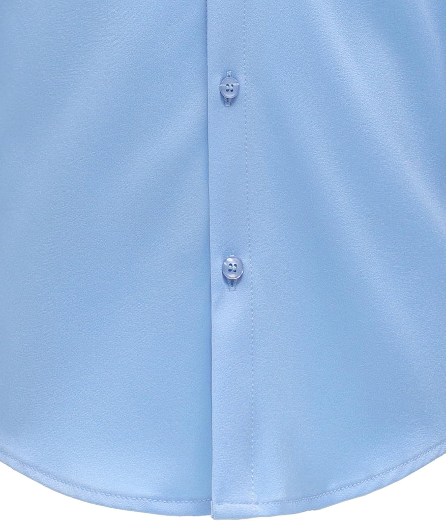 Boys Wrinkle Free Dress Shirts Long Sleeve Stretch Button Down Shirts