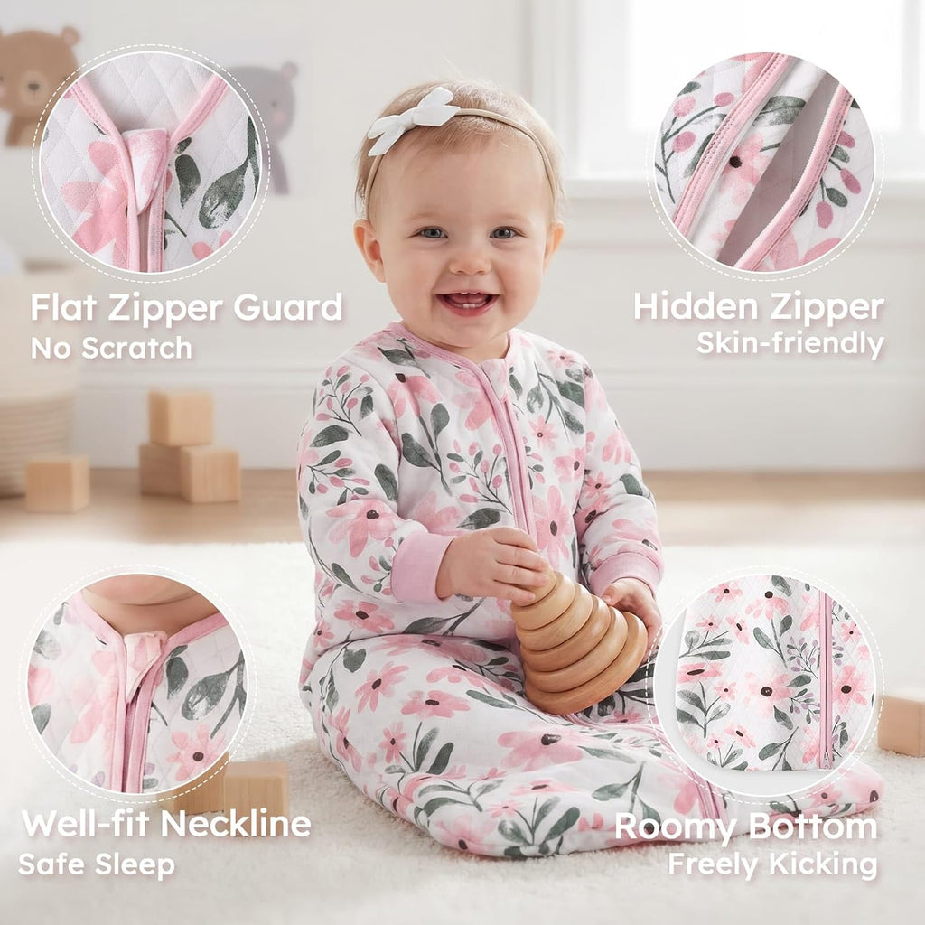 Long Sleeve Sleep Sack,1.0 TOG Baby Wearable Blanket