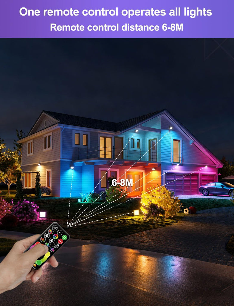 RGB Led Flood Light 50W, Outdoor Color Changing DIY Customized Strobe Mode, Stage Landscape Lighting,Floodlights 12