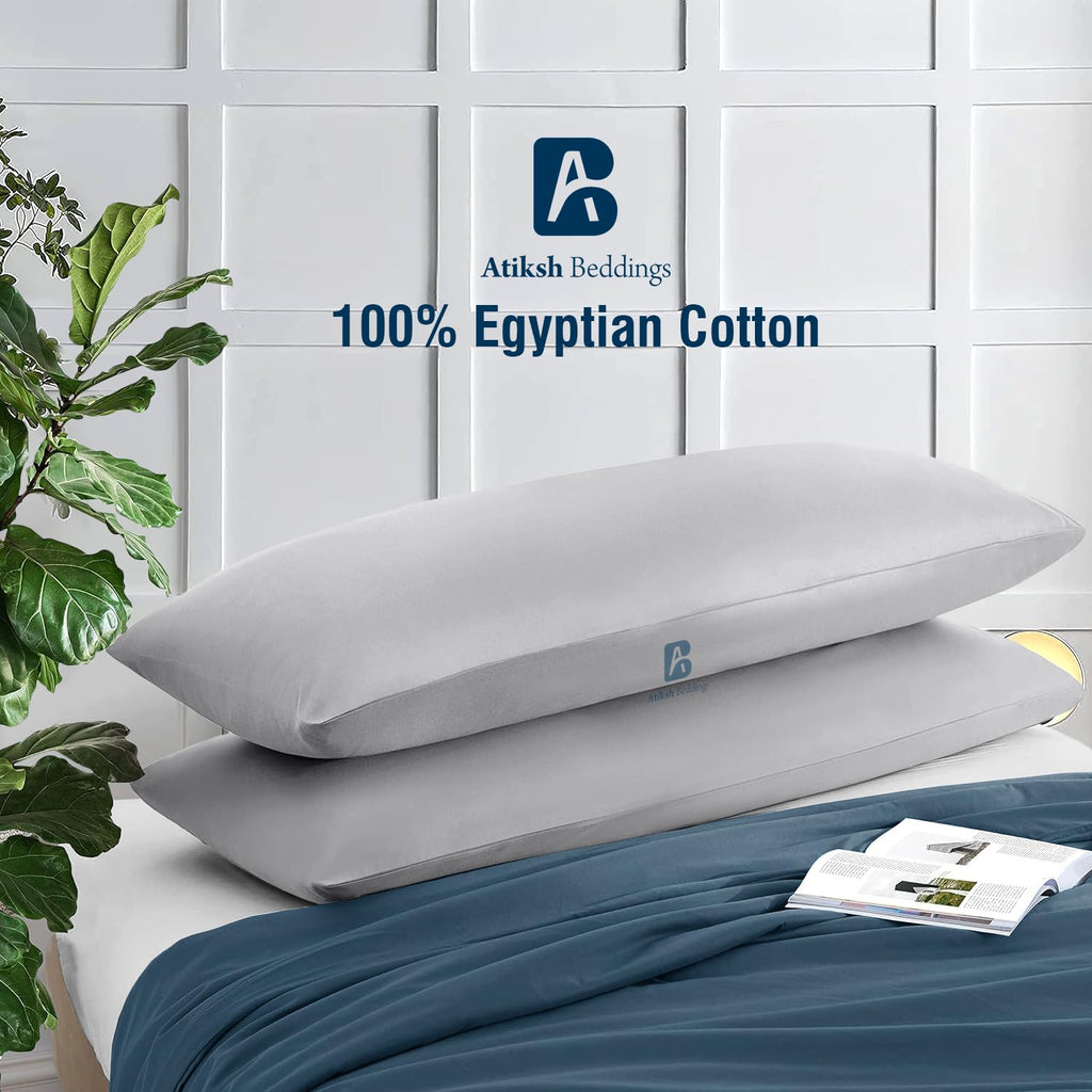 Body Pillow case with Zipper Closure 100% Egyptian Cotton 500 Thread Count Pack of 1 Long Body Pillowcase Cover for