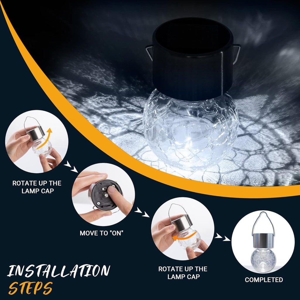 Solar Lights Outdoor Garden Decor Hanging Lantern for Outside 12Pc