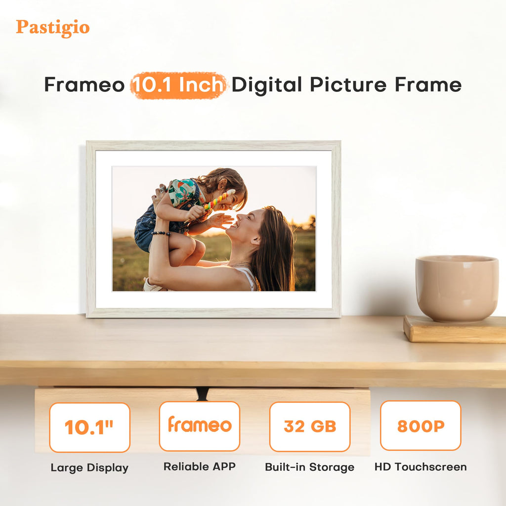 10.1'' Digital Picture Frame, 32GB Frameo Electronic Photo Frame WiFi