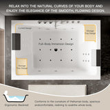 Whirlpool Bathtub - 71" x 47" 2 Person Jetted Massage Tub with 30 Jets (18 Water Jets+12 Air Jets) Rectangular Alcove
