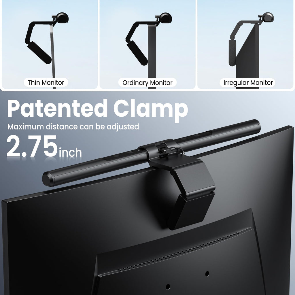 Computer Monitor Lamp, Screen Monitor Light Bar for Eye Caring, USB Reading LED Task Lamp with Auto-Dimming, Dimmable