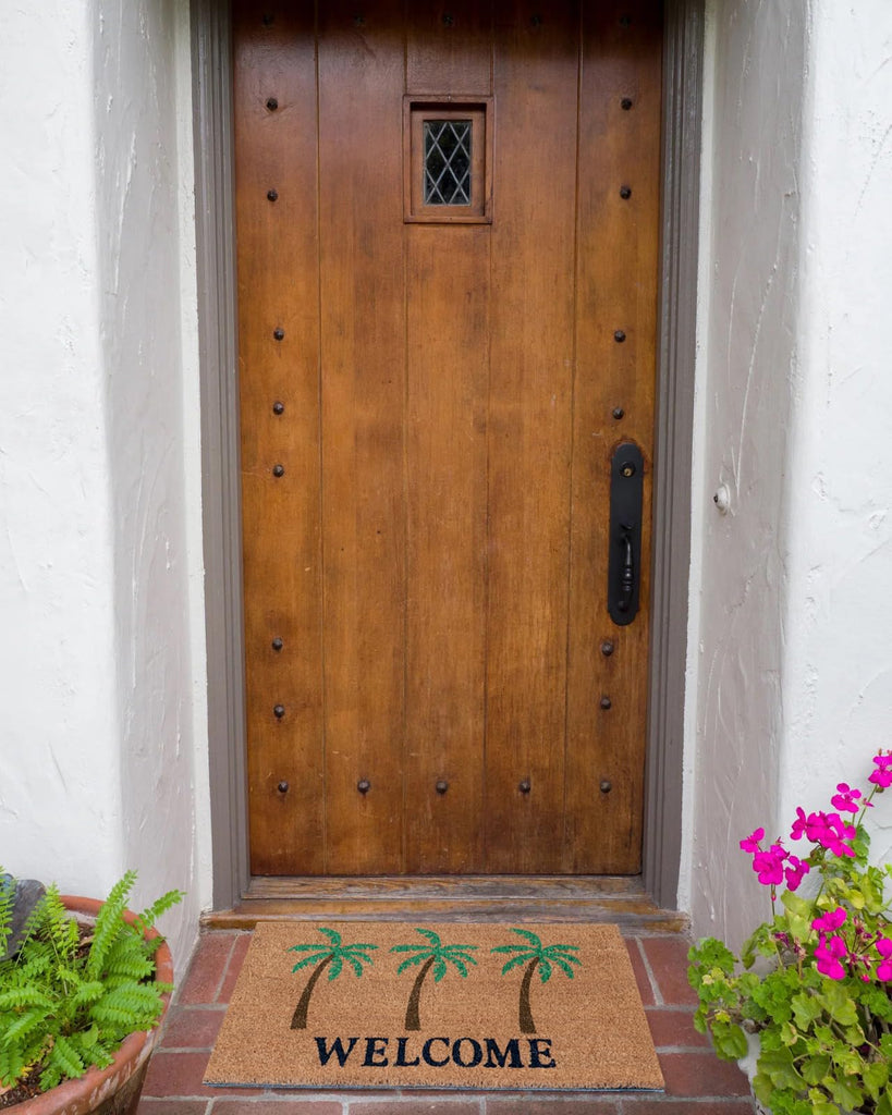 17 x 30 Coir Doormat - Welcome Palm Trees