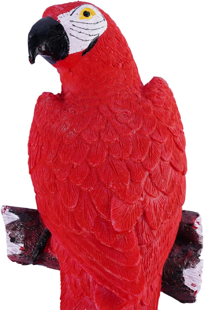 Outdoor Wall Decor Parrot Macaw Wall Sculpture Tropical Decor, Red