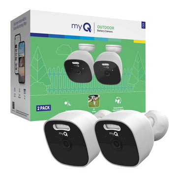 MyQ Outdoor Battery Camera | 2K Camera, Color Night Vision, Spotlight, Motion Alerts, Live View with Two-Way Talk