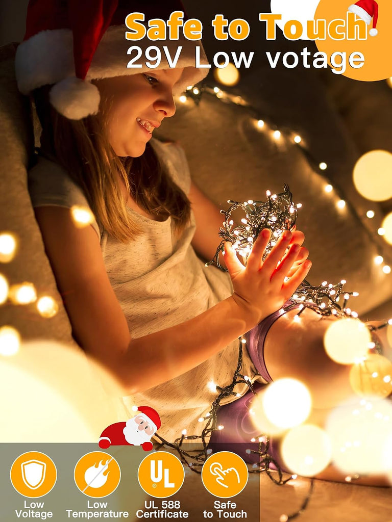 1000 LED 328 FT Christmas Lights, Waterproof Outdoor String With Remote and Timer, 8 Modes Dimmable, Fairy Lights