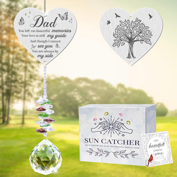 Memorial Gifts for Loss of Dad, Memorial Crystal Suncatcher Ornament, Sympathy Gifts for Loss of Father, Hanging