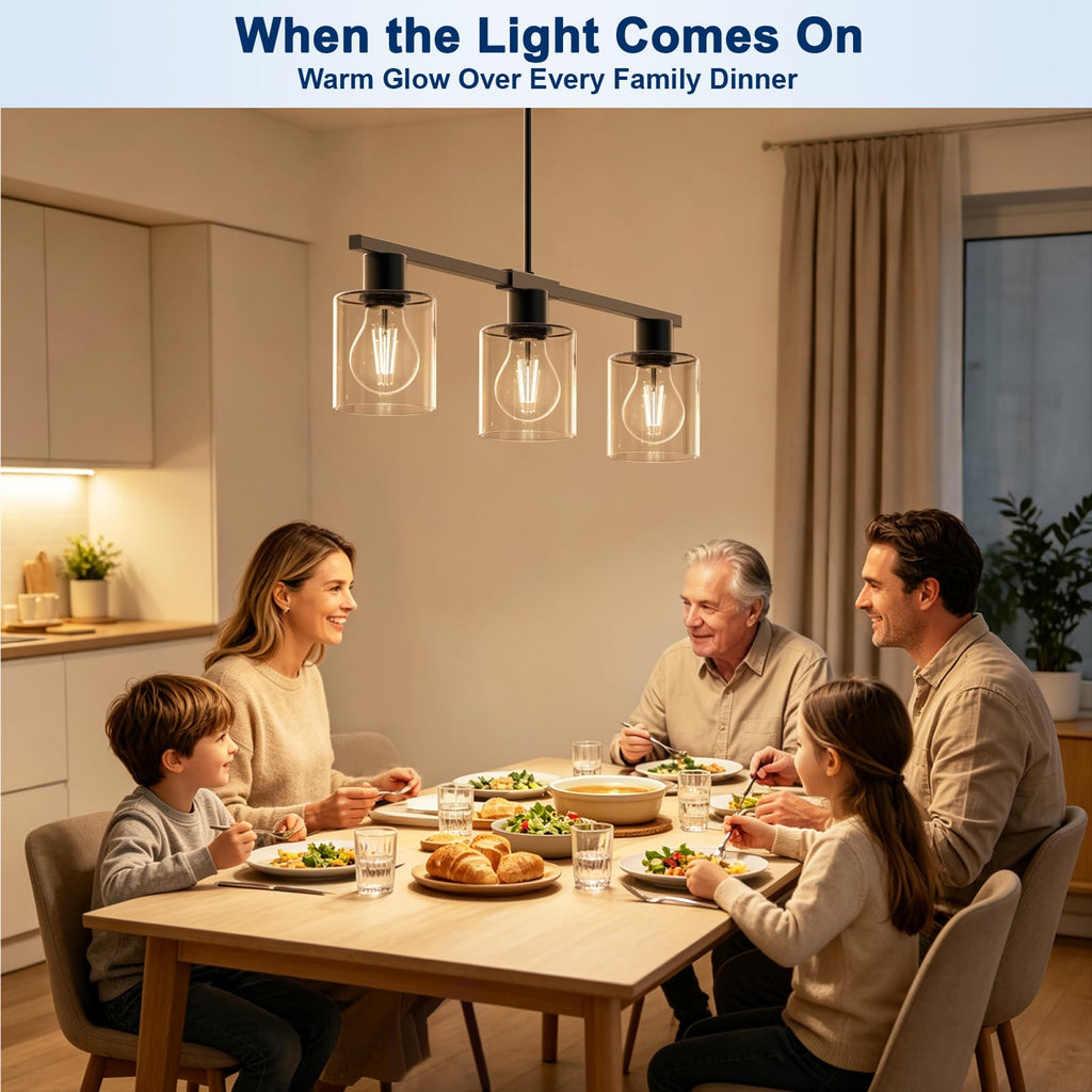 Pendant Lights Kitchen Island, Glass Linear Hanging Fixture