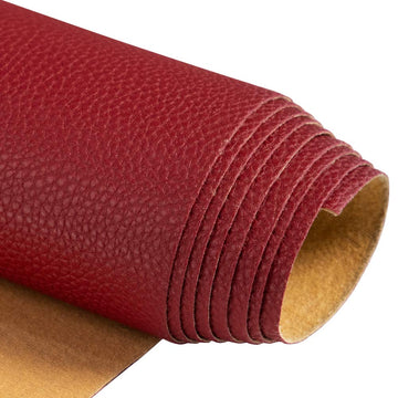 Soft Faux Leather Fabric, 1 Yard 54 x 36 in, Burgundy PU Leather