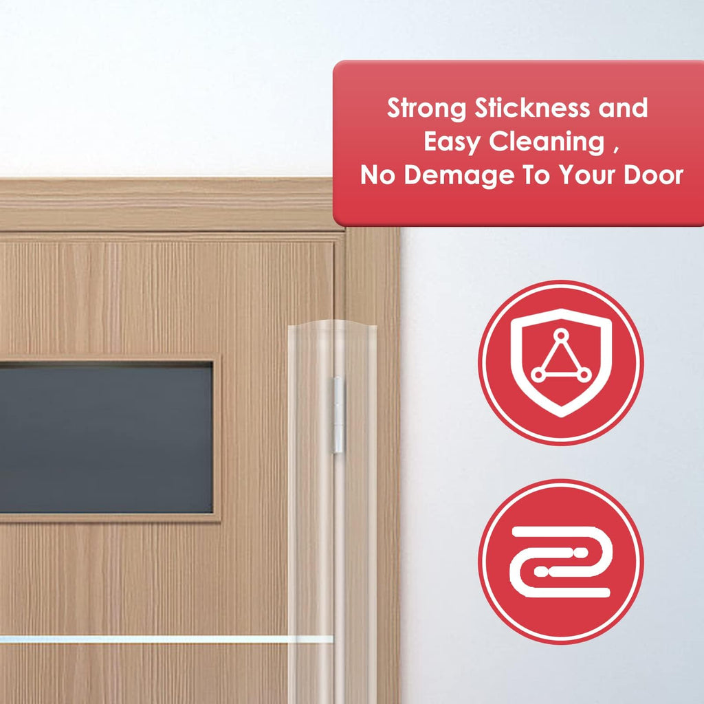Baby Proofing Door Pinch Guard, Hinge Cover, Protector for Kids Finger Safety, Heavy Duty Jam Shield, Translucent