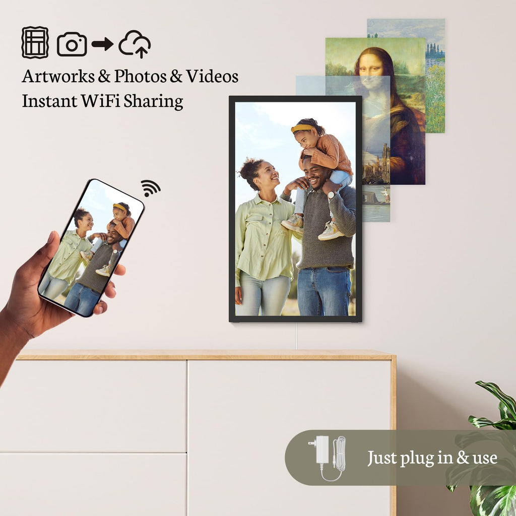 21.5" Digital Picture Frame, Touchscreen Large Display, 64GB