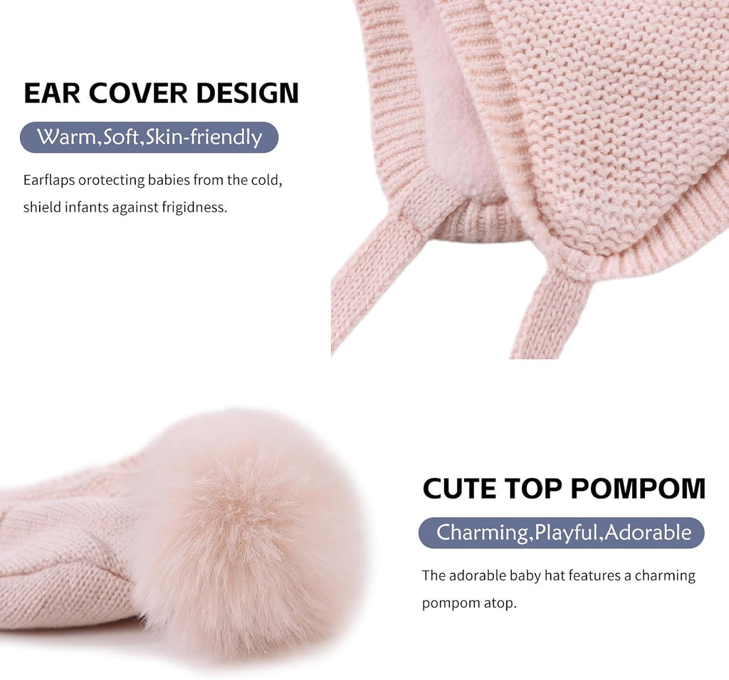 Basic Winter Baby Beanie Gloves Boy Girl Knitted Kids Hat Mitten