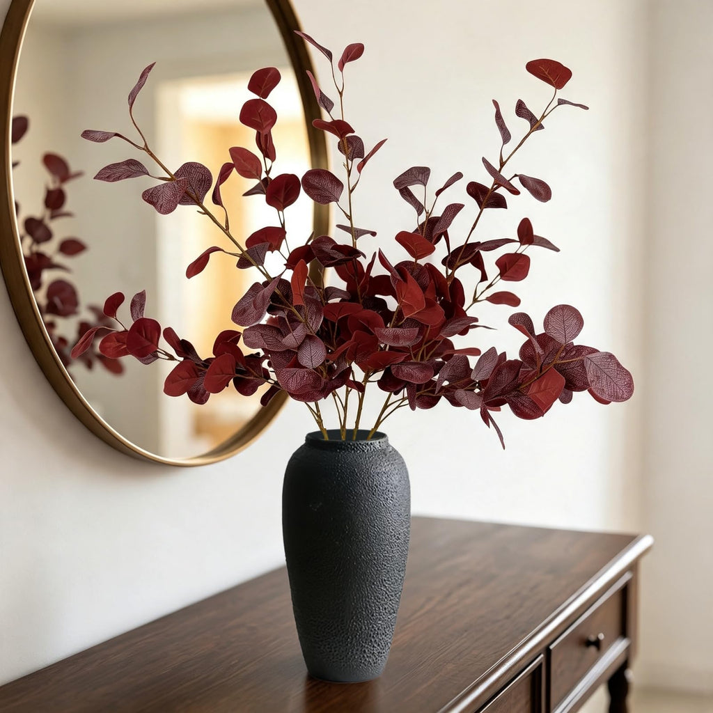 4 PCS Autumn Artificial Plants 35.4" Tall Fake Fall Artificial Stem Silk Leaves Branches Faux Autumn Plants for