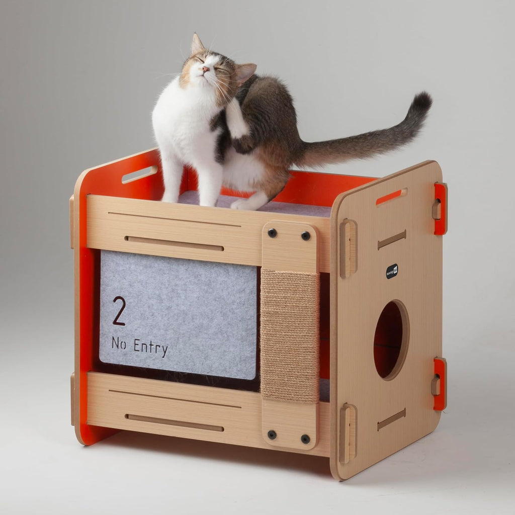 Purr and Play Cat Bunk Bed & Scratching Post