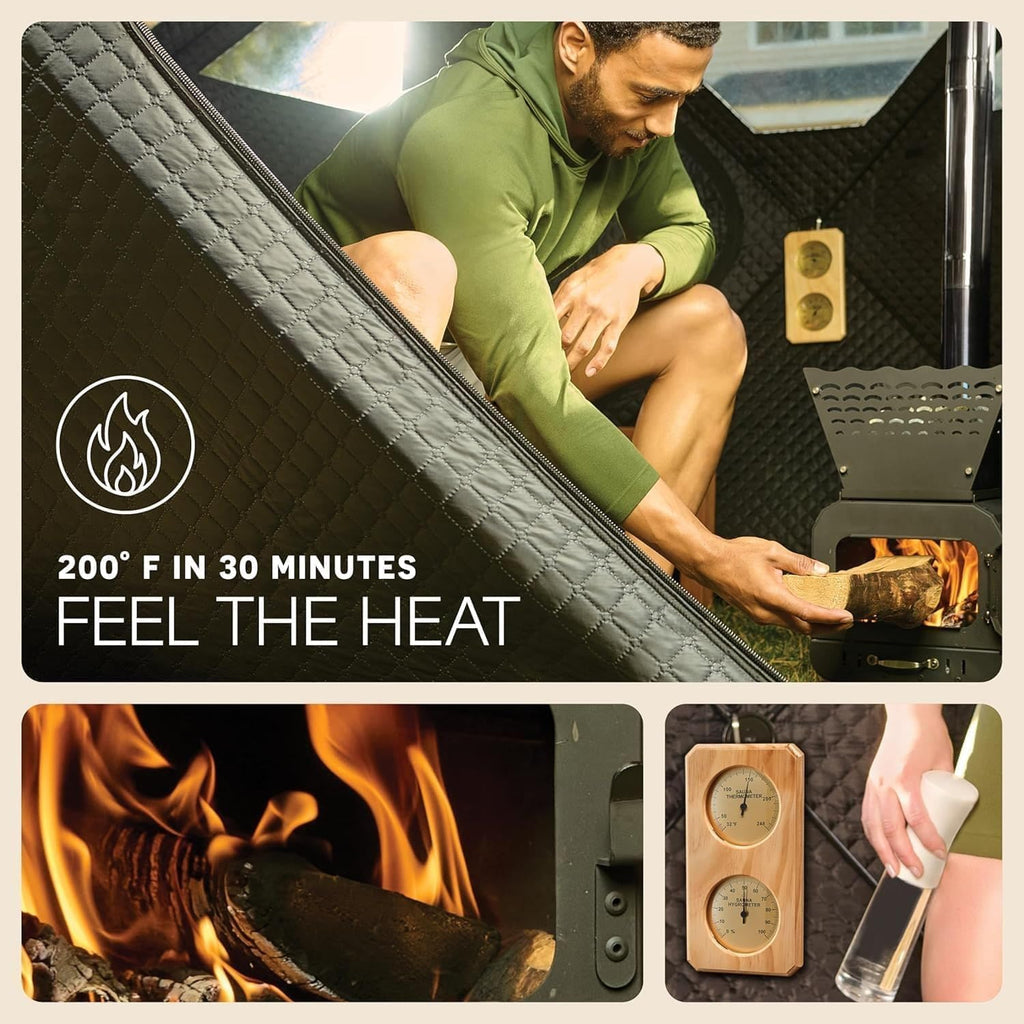 Lifepro ZenZone Outdoor Sauna Tent - Portable Wood Burning with Stove