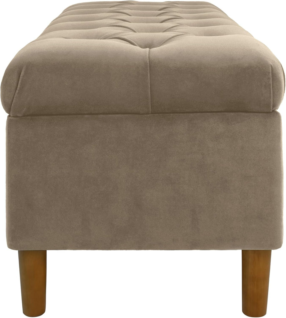 40" Ainsley Button Tufted Storage Bench - Fawn Velvet