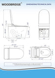 Smart Toilet,Auto Open & Close,Foot Sensor Operation,Auto Flush,Heated Seat,Tankless One Piece Elongated Toilet,T-0099