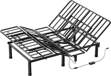 Queen Adjustable Bed Frame, Wired Remote Control, Independent Head and Foot Incline, Electric Bed Frame Base