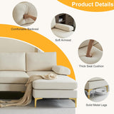 Karl home Convertible Sectional Sofa 110" U-Shape Sofa Couch 4-Seat Couch with Chaise Fabric Upholstered for Living