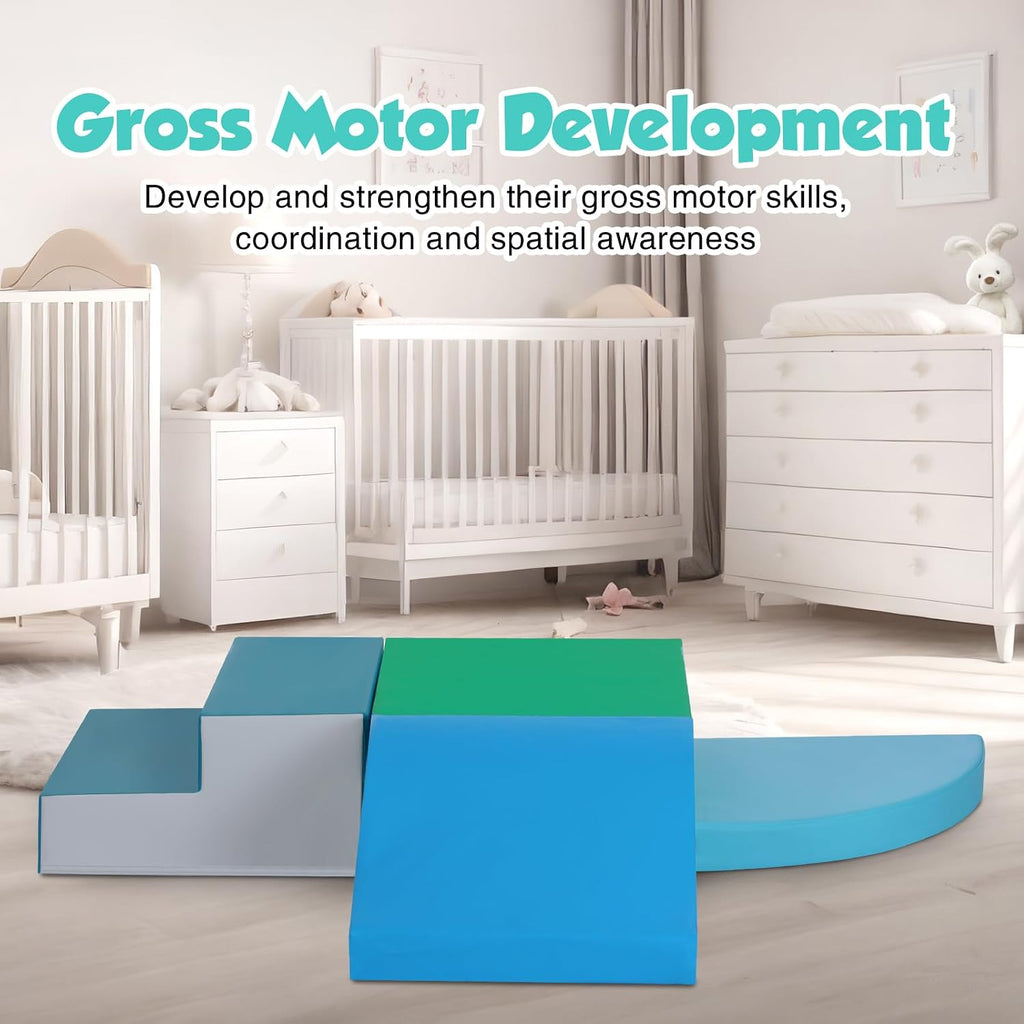 Pieces Climbing Toys for Toddlers: PU Leather - Soft Play Climbing for Toddlers - Foam Climbing Blocks for Crawling