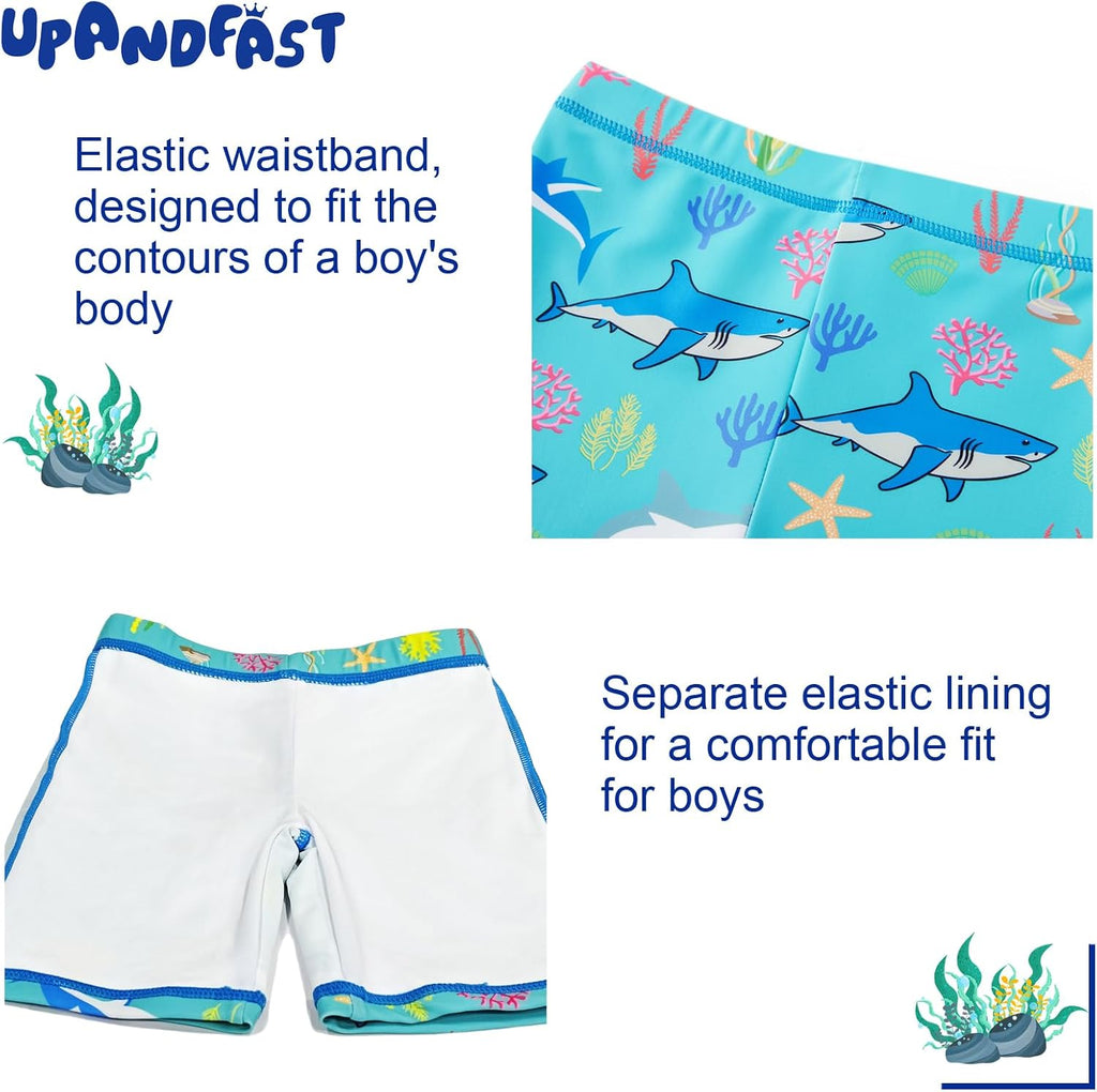 Boys Rash Guard Set UPF 50+ Long Sleeve Swimsuits