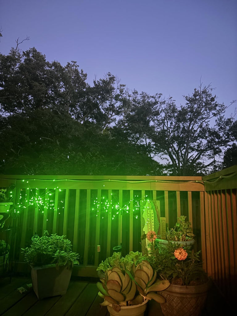 4 PCS Solar Firework Light, Outdoor Solar Garden Decorative Lights 120 LED Powered 40 Copper Wires String DIY