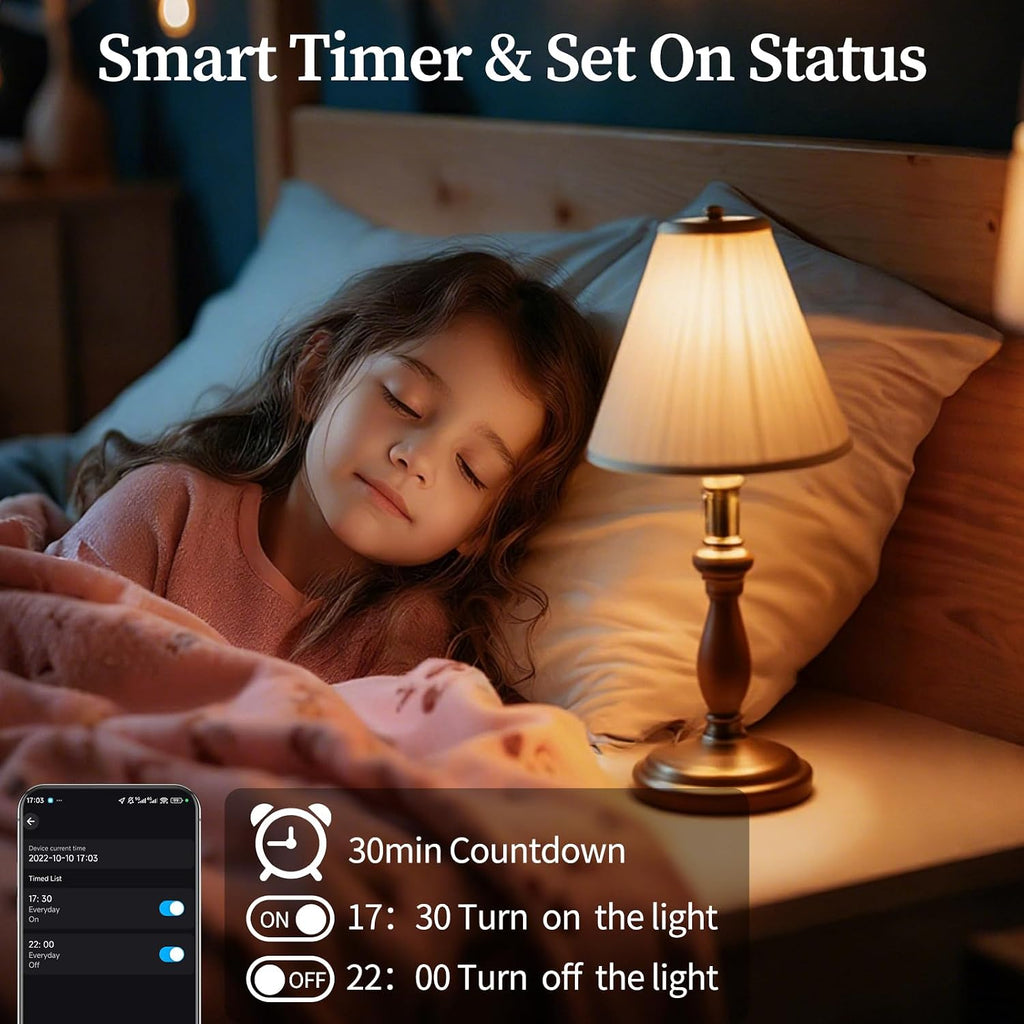 Smart Light Bulbs, Color Changing Smart Bulb Work with Alexa & Google Assistant, 2.4GHz WiFi Bluetooth LED Light