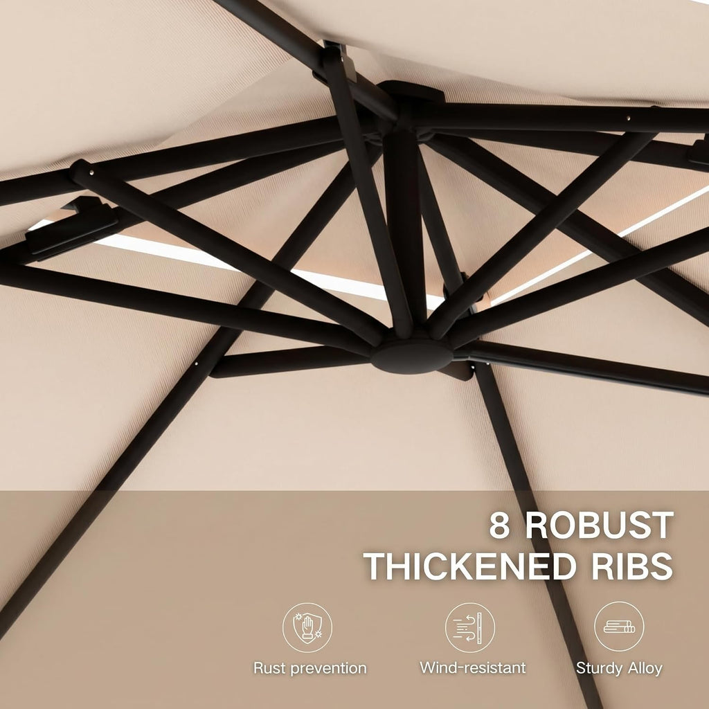 10' X 10' Cantilever Patio Umbrella with Double Top Vent